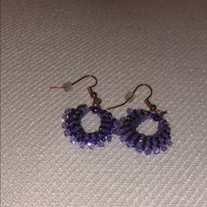 Purple beaded earrings